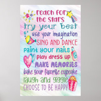 Roligt Girl's Motivational Quotes Poster - 24x36