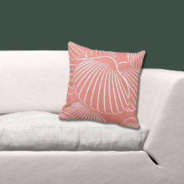 Roligt Girly Coral Rosa Seashell Mönster Dekorativ Kudde