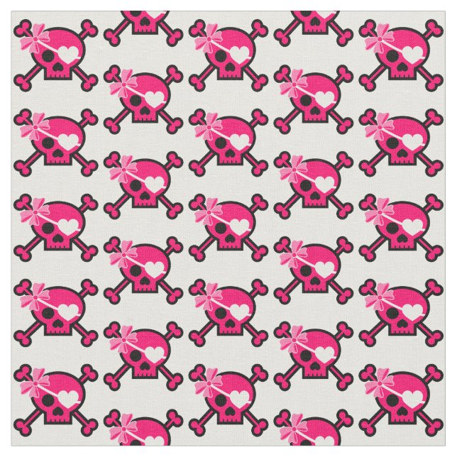 Roligt Girly Skull Tyg (Närbild)
