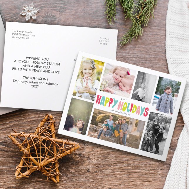 Roligt Glad helg 7 vykort för fotokollage (Skapare uppladdad)