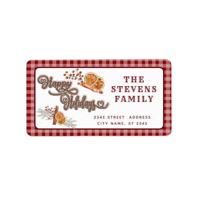 Roligt Glad helg cinnamon orange Adressetikett (Framsidan)