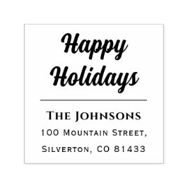 Roligt Glad helg Family Namn Text Returadress Självfärgande Stämpel