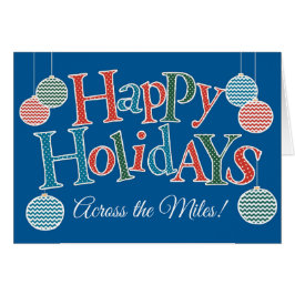 Roligt Glad helg, över Miles, Baubles Hälsningskort