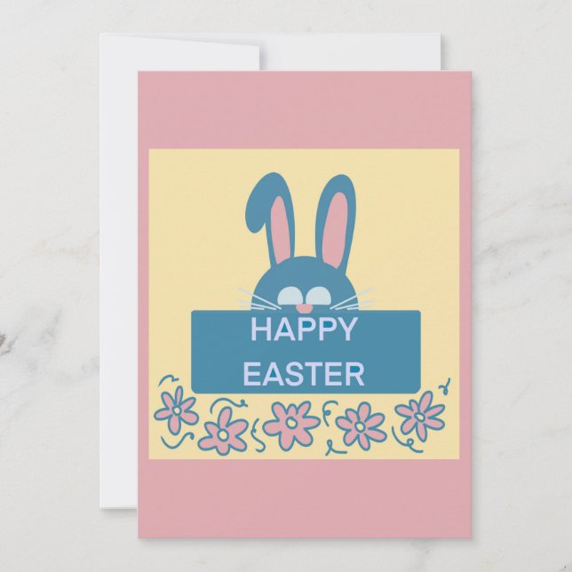 Roligt Glad påsk Bunny Inbjudningar (Framsida)