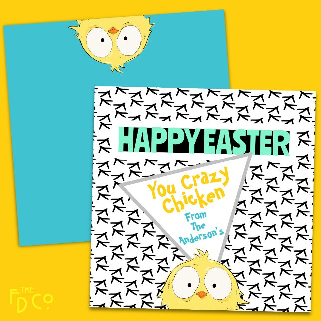 Roligt "Glad påsk You Crazy Chicken" | Påsk Julkort (Skapare uppladdad)