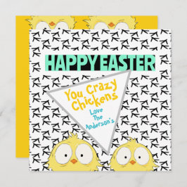 Roligt "Glad påsk You Crazy Chickens" | Påsk Julkort