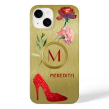 Roligt Glam Elegant Blommigt Monogram Namn