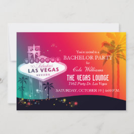 Roligt Glam Las Vegas Sängkantsfest Inbjudningar