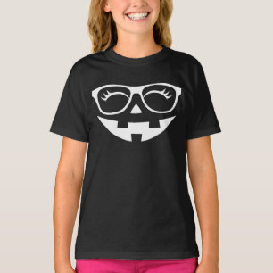 Roligt Glass Pumpkin Jack o lantern Ansikte Hallow T Shirt