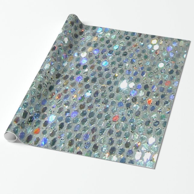 Roligt Glitzy Glittery Sparkly Colorful Bling Presentpapper (Utrullad)