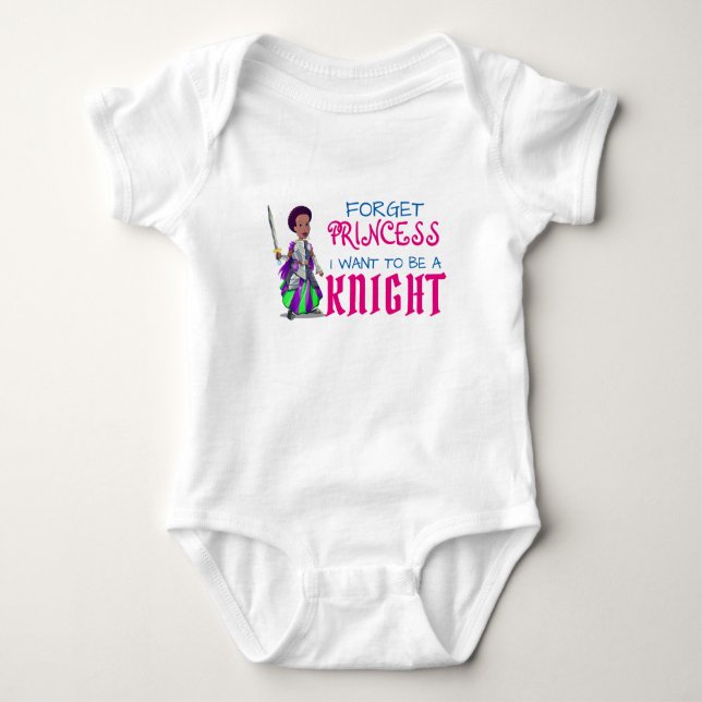 Roligt "Glöm prinsessa, jag vill vara en riddare"  T Shirt (Framsida)