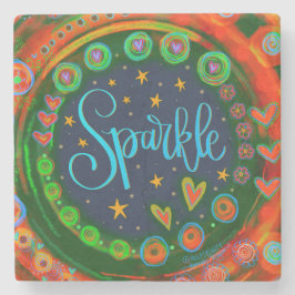 Roligt Gnistra Stars Hearts Whimsical Stenunderlägg