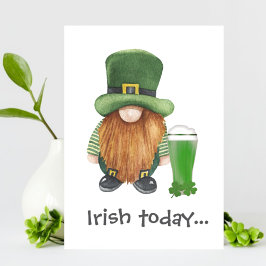 Roligt Gnom Öl Baksmälla St Patricks Day Kort