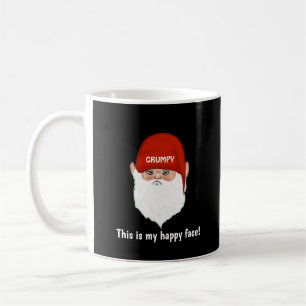 Roligt Gnomansikte på Svart Kaffemugg