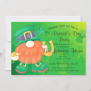 Roligt Gnome St. Patrick's Day Party Investigation Inbjudningar