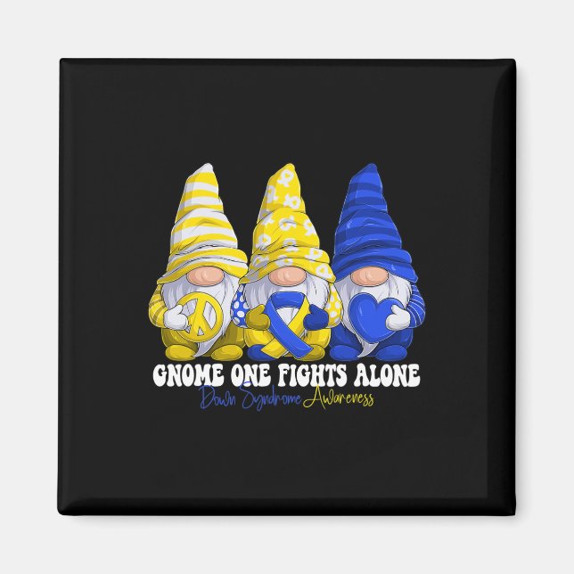 Roligt Gnomies down syndrome Awareness Month Blue  Magnet (Framsidan)