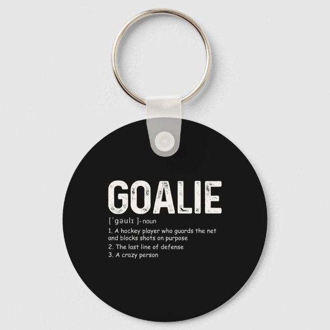 Roligt Goalie Definition Soccer Hockey Gear Goalke Nyckelring (Framsida)