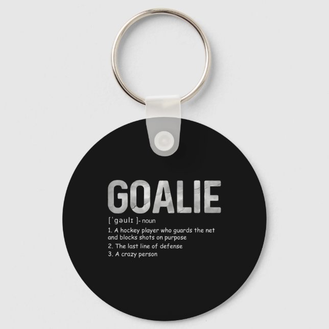 Roligt Goalie Definition Soccer Hockey Gear Goalke Nyckelring (Framsida)