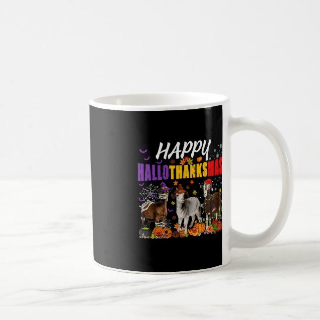 Roligt Goats Mummy Pilgrim Santa Costume Lycklig H Kaffemugg (Höger)