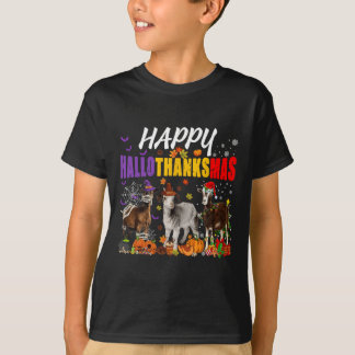 Roligt Goats Mummy Pilgrim Santa Costume Lycklig H T Shirt