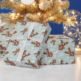 Roligt god jul antler illustration foto namn presentpapper