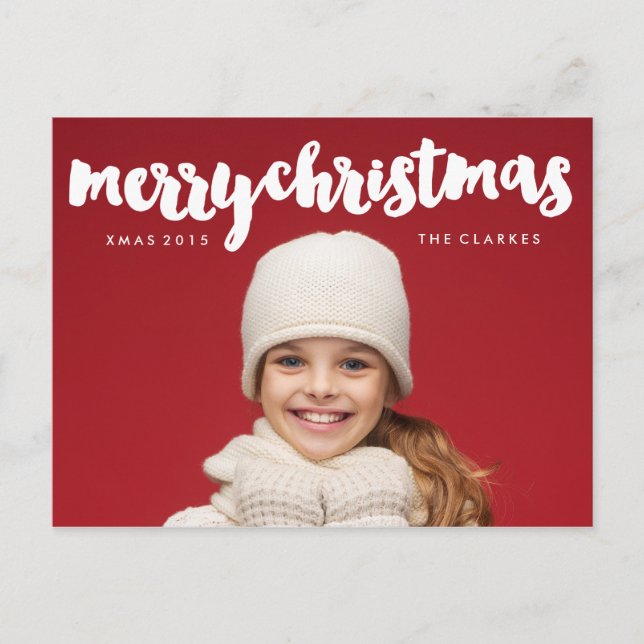 Roligt God jul Handskrift Helg Vykort (Framsida)