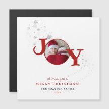 Roligt God jul Joy Photo Helgdag Card Magnet