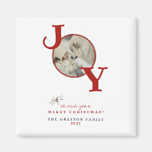 Roligt God jul Joy Photo Helgdag Card Magnet