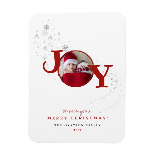 Roligt God jul Joy Photo Helgdag Card Magnet (Vertikal)