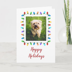 Roligt God jul Ljus Pet Photo Ram Helgdag Kort