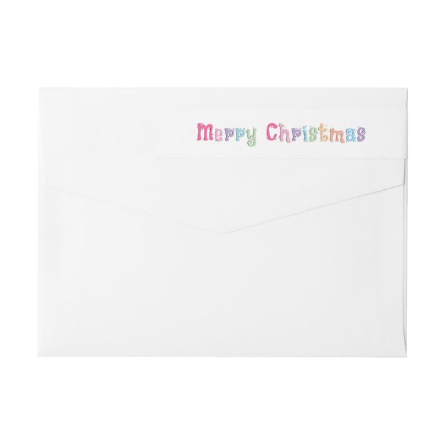 Roligt God jul Multifärgad Etikettband (Baksidan)