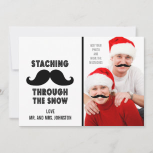 Roligt God jul Mustache-fotokort Julkort