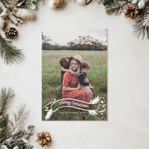 Roligt God jul på ett ritat menyfliksområde Julkort