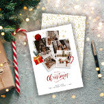 Roligt God jul Photo Collage Julkort<br><div class="desc">Roligt,  söt design har 5 foton som ramats in med candy cane,  prydnadsföremål och en presentlåda som kommer att glädja familj och vänner den här julhelgen.</div>