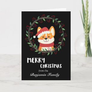 Roligt God jul Santa Puppy Helgkort