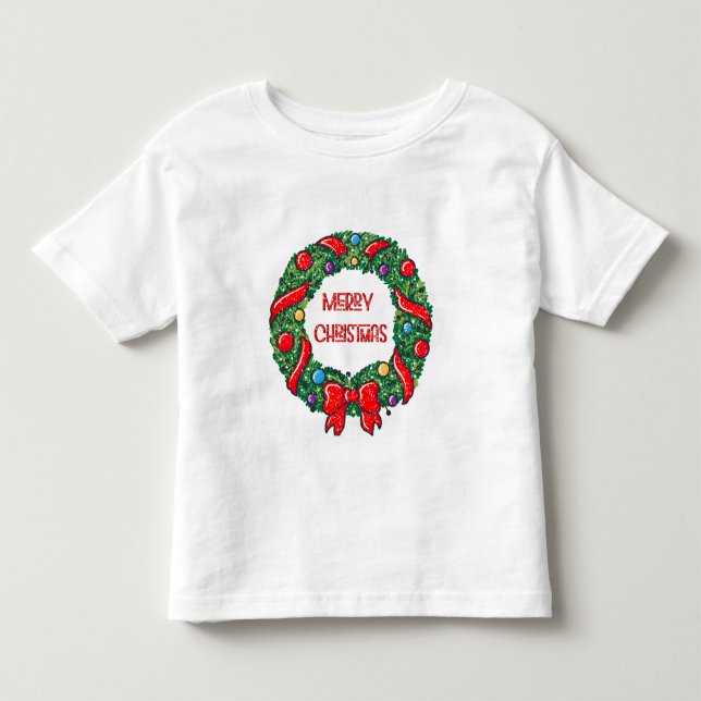 Roligt God jul Whimsief Red Bow Modern T Shirt (Framsida)