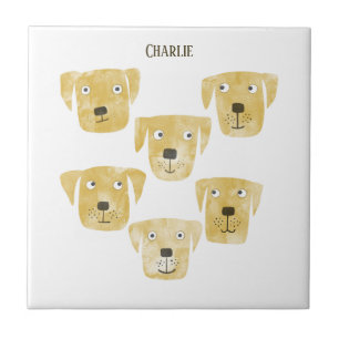 Roligt Golden Labrador Retriever-Hund anpassade na Kakelplatta
