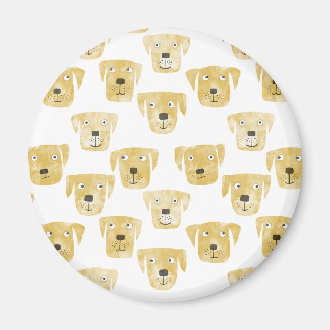 Roligt Golden Labrador Retriever Hund Magnet (Framsidan)