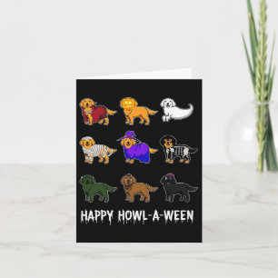 Roligt Golden Retriever Hund Halloween Lycklig How Kort