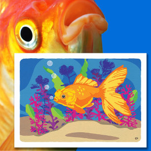 Roligt Goldfish Aquarium Blank Kort