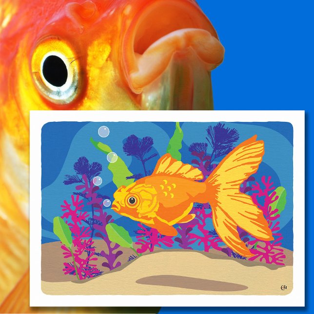 Roligt Goldfish Aquarium Blank Kort (Skapare uppladdad)