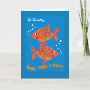 Roligt Goldfish Pisces Anpassningsbar Birthday Car Kort
