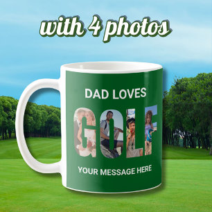 Roligt Golf Anpassningsbar 4 Fotoutmeddelande Namn Kaffemugg