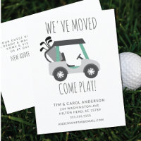 Roligt Golf Cart Flytta Announcement Card