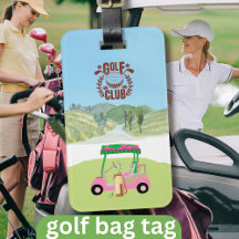Roligt Golf Cart Klubb League Logotyp Bag