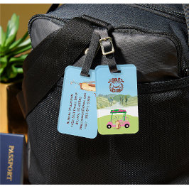 Roligt Golf Cart Klubb Logotyp  Bagagebricka