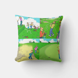 Roligt Golf Cushion. Golfers Golfing Illustrations Kudde