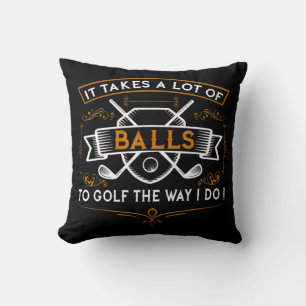 Roligt Golf Det tar Bollar Julafton Gift Idea för Kudde