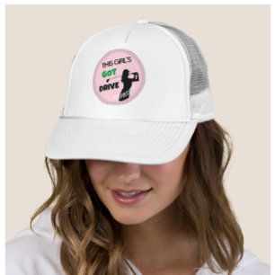 Roligt Golf Gal Swing Har Drive Namn Keps