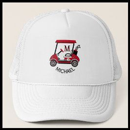 Roligt Golf Guy Cart Anpassningsbar Monogram Namn Keps